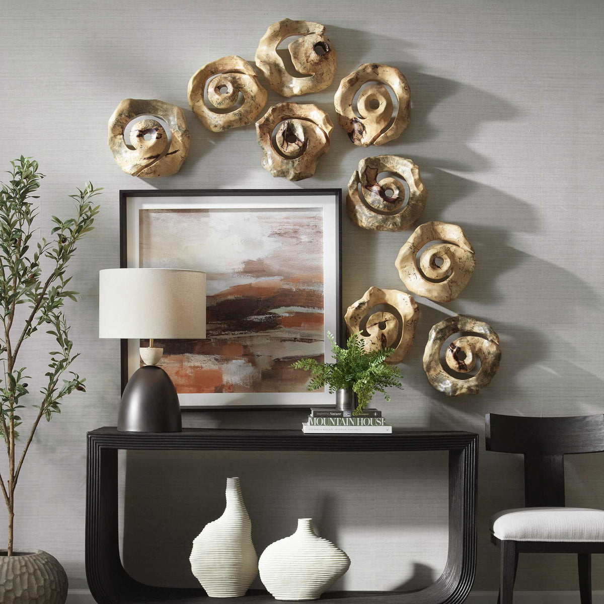 Corkscrew - Wood Wall Decor (Set of 9) - Light Brown