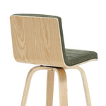 Vienna - 39.5" Swivel Bar Height Square Back Wood Bar Stool With Faux Leather Seat
