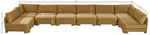 Hammond - Velvet Performance Fabric Upholstered 8 Piece U-Shaped Armless Sectional - Beige