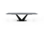 9436 - Ceramic & Metal Dining Table - Gray / Black