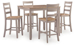 Harperfeld - Dining Room Counter Table Set (Set of 5) - Natural / Gray