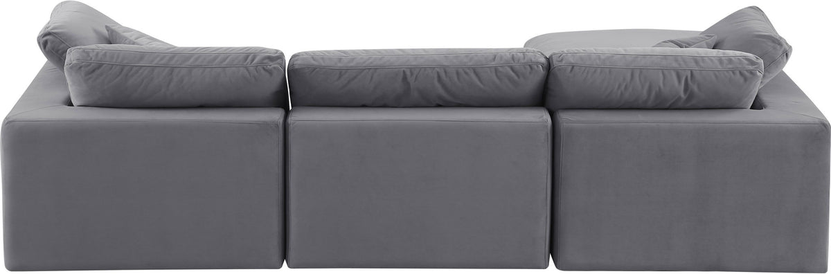 Comfy - 4 Piece Velvet Modular Sectional With Chaise