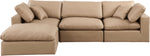 Comfy - 4 Piece Faux Leather Modular Sectional With Chaise - Tan