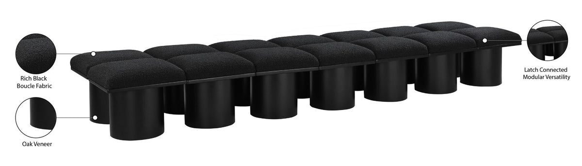 Pavilion - 14 Piece Modular Bench With Black Base