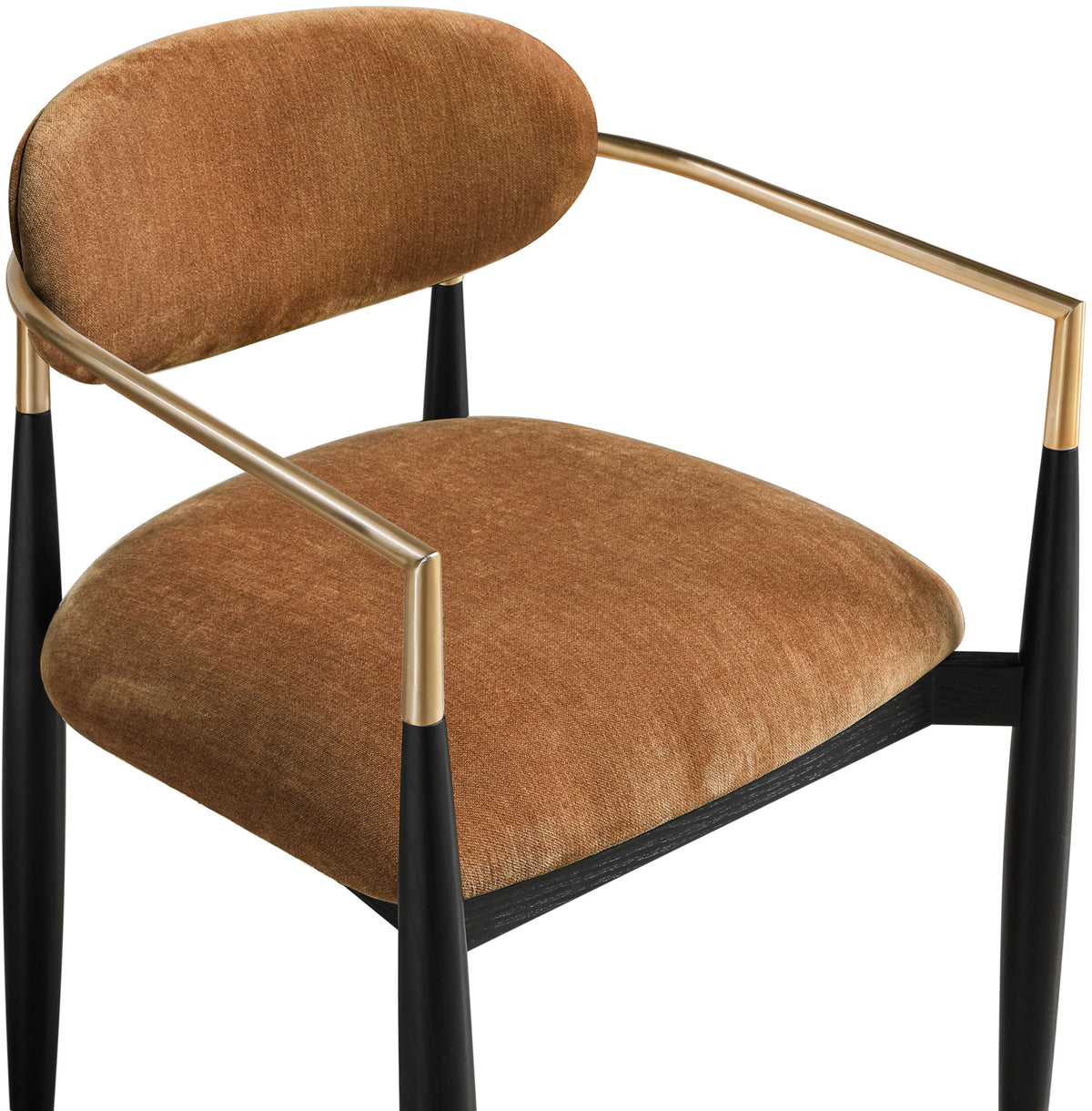 Riccio - Fabric Dining Arm Chair (Set of 2) - Black And Gold Frame