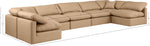 Indulge - Faux Leather 7 Piece Modular U-Shaped Sectional - Tan