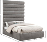 Adam - Chenille Fabric Bed With 89" Headboard
