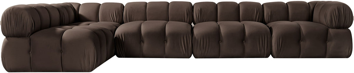 Orin - Velvet 5 Piece Modular Sectional