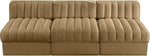 Rummi - Velvet Performance Fabric Upholstered 3 Piece Modular Armless Sofa