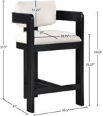 Sacha - Velvet Stool With Black Base