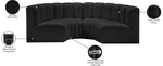 Arc - Faux Leather 4 Piece U-Shaped Modular Sofa