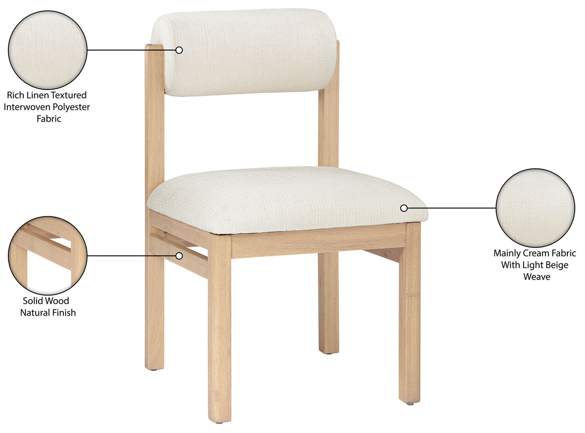 Roundhill - Fabric Dining Chair (Set of 2) - Natural Frame
