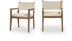 Avon - Linen Textured Performance Fabric Upholstered Dining Arm Chair