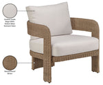 Sandbay - Olefin Water Resistant Fabric And Wicker Outdoor Patio Accent Chair