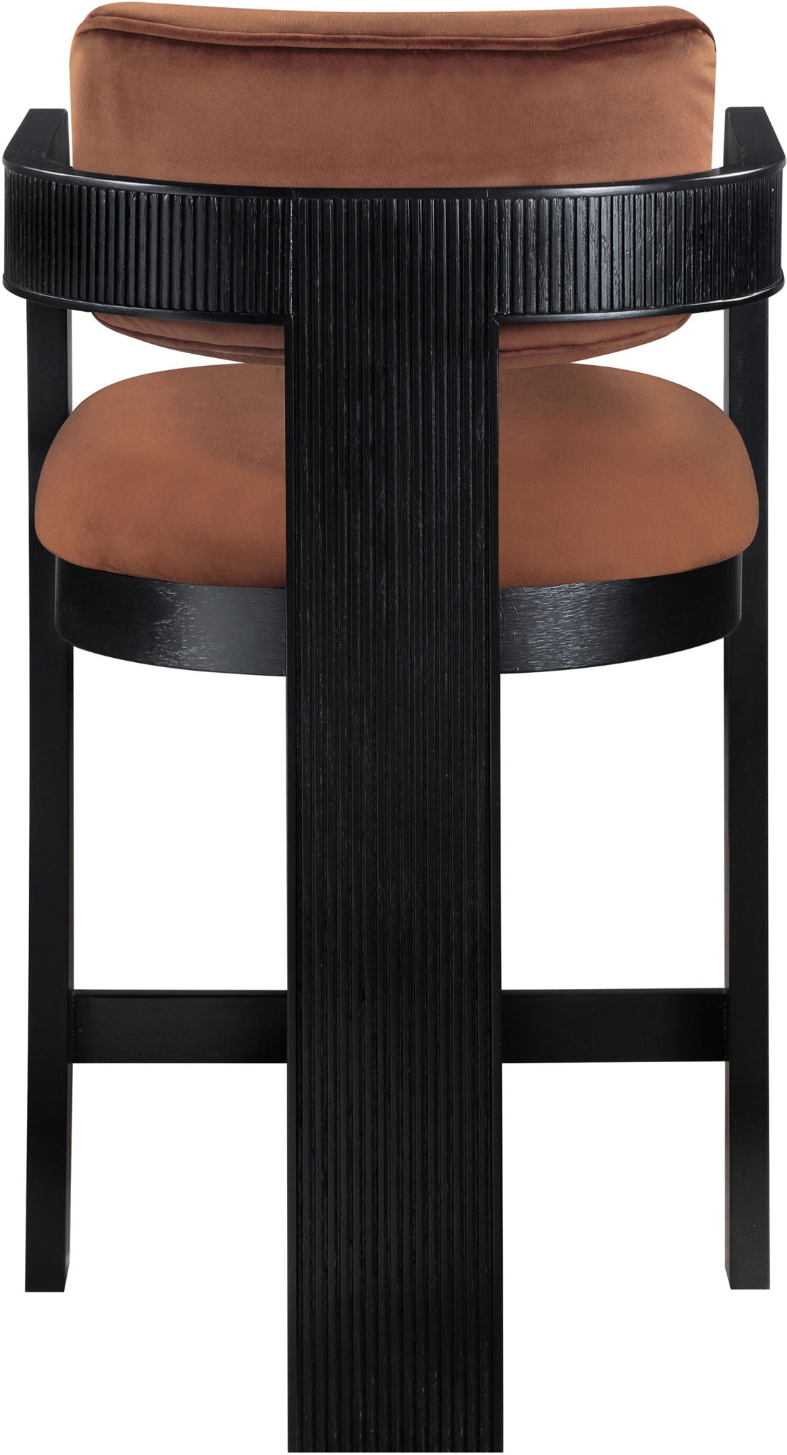 Sacha - Velvet Stool With Black Base