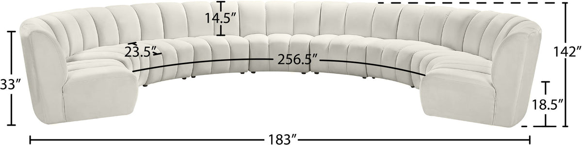 Infinity - 9 Piece Velvet Modular Sectional