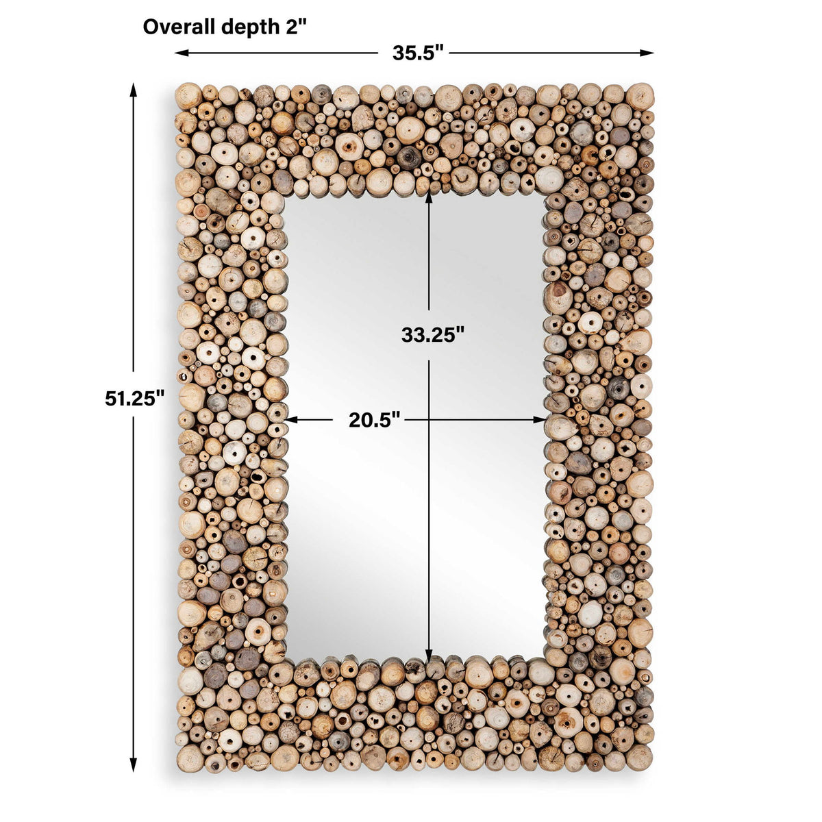 Timberwood - Rectangular Mirror - Light Brown