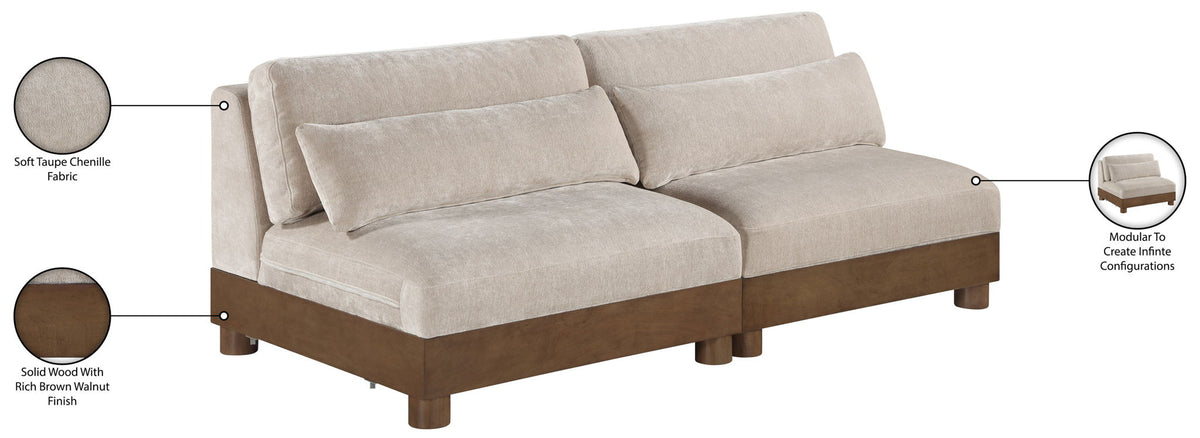 Turin - Chenille Fabric Upholstered Modular Sectional - Taupe