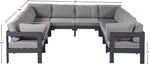 Nizuc - Outdoor Patio 10 Piece Modular Sectional With Gray Frame