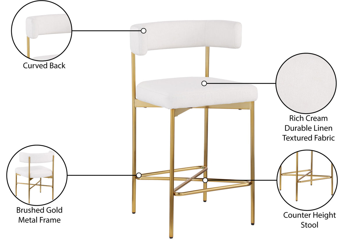 Rivage - Durable Stool With Gold Frame (Set of 2)