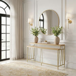 Santorini - 72" Rectangle Wood Console Table - Natural / Brando Brass
