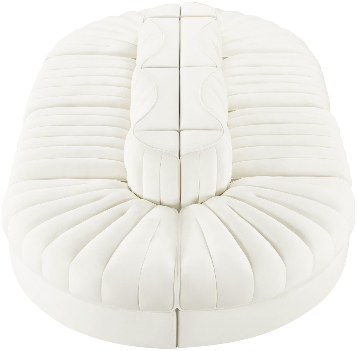 Rummi - Oval Velvet Performance Fabric Upholstered 8 Piece Modular Sectional