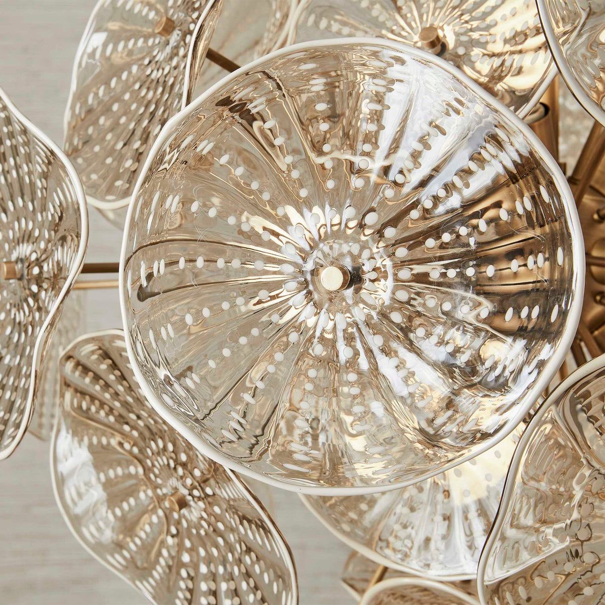 Champagne Lily Pads - Pendant - Light Antique Brass