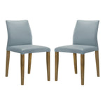 Elyza - Full Back Top Grain Leather Upholstered Wood Dining Chairs (Set of 2)