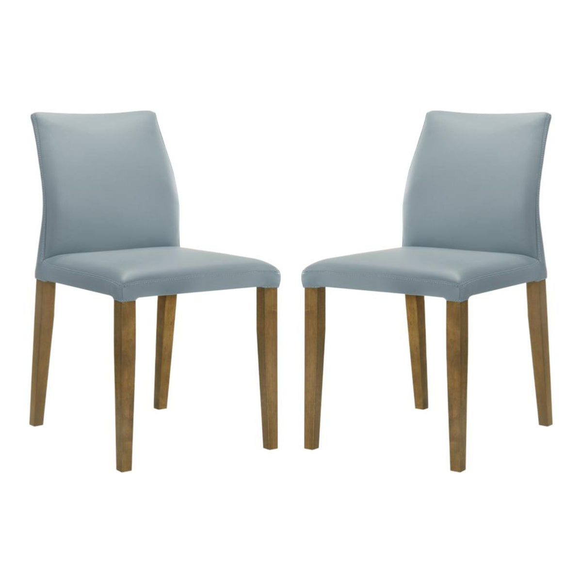Elyza - Full Back Top Grain Leather Upholstered Wood Dining Chairs (Set of 2)