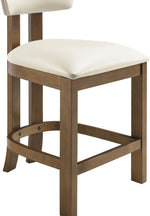 Lavrin - Vegan Leather Upholstered Counter Stool (Set of 2) - Walnut Base