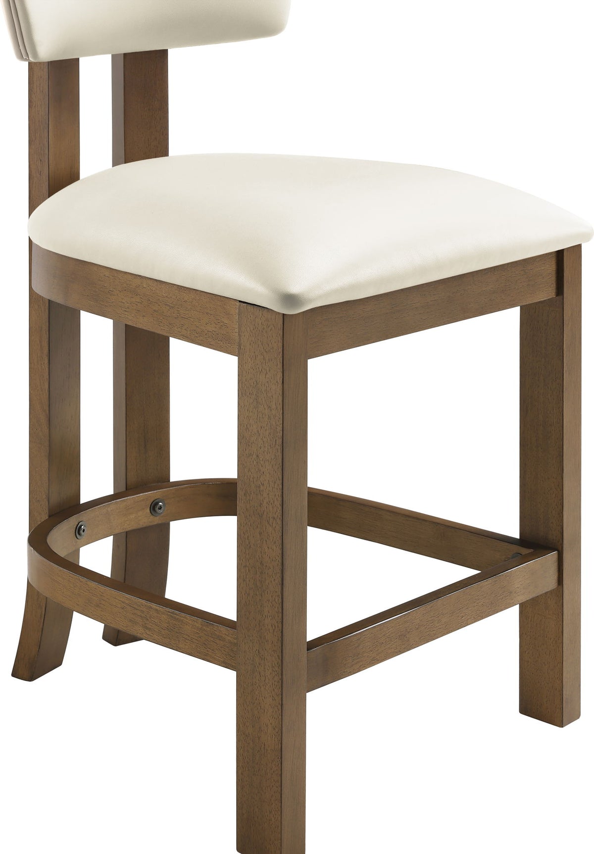 Lavrin - Vegan Leather Upholstered Counter Stool (Set of 2) - Walnut Base