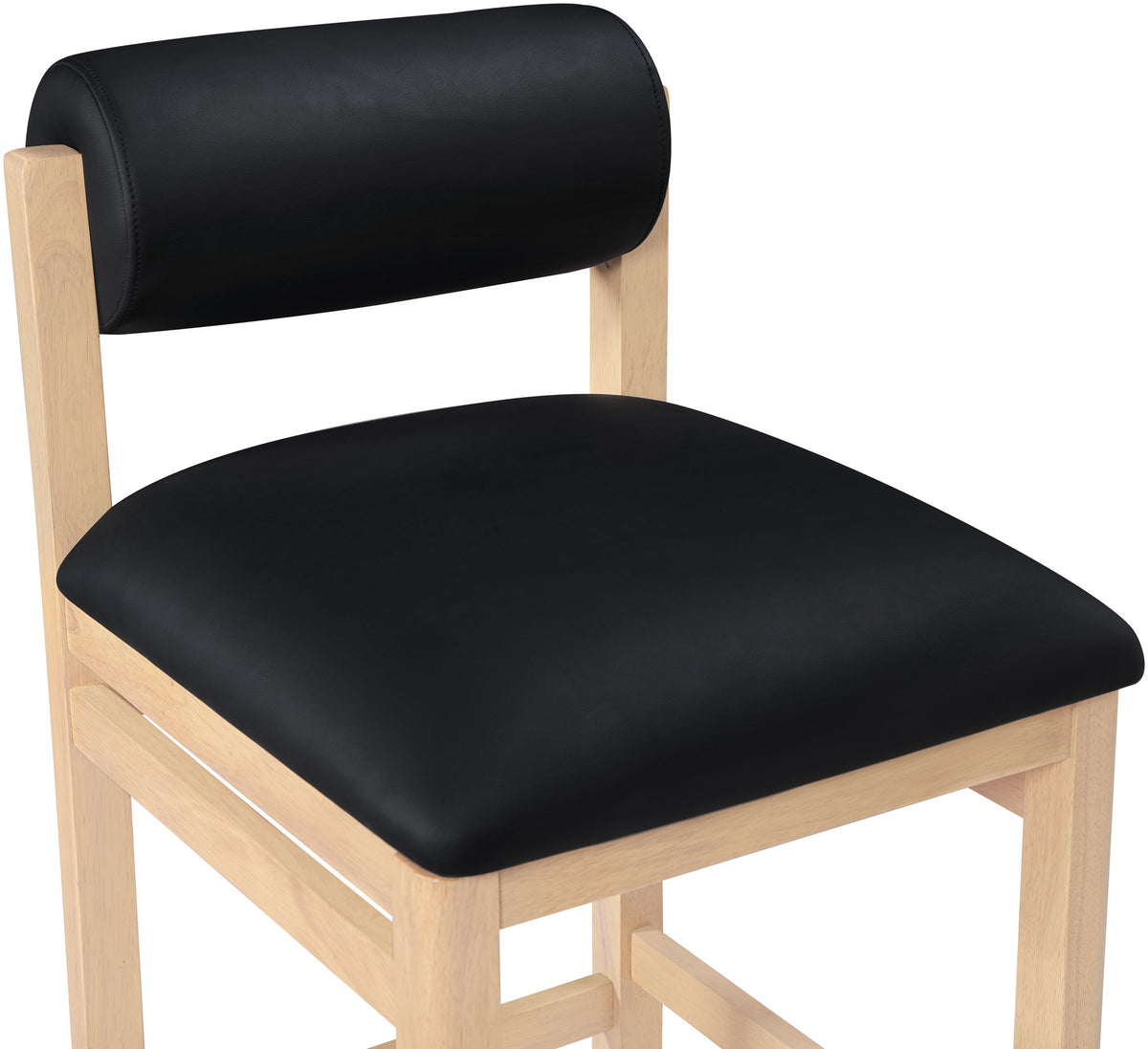 Roundhill - Faux Leather Counter Stool - Natural Frame