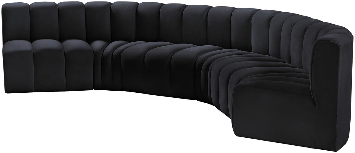 Arc - Velvet 6 Piece U-Shaped Modular Sofa