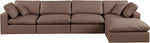 Comfy - 5 Piece Faux Leather Modular Sectional With Chaise