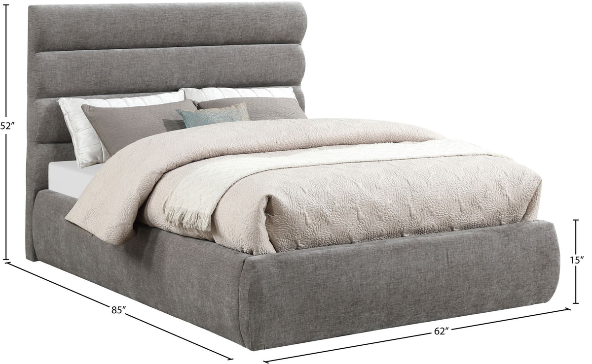 Adam - Chenille Fabric Bed With 52" Headboard