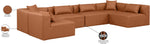 Cube - 6 Piece Modular Armless Sectional - Cognac