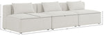 Cube - Linen Modular 3 Seat Armless Sofa
