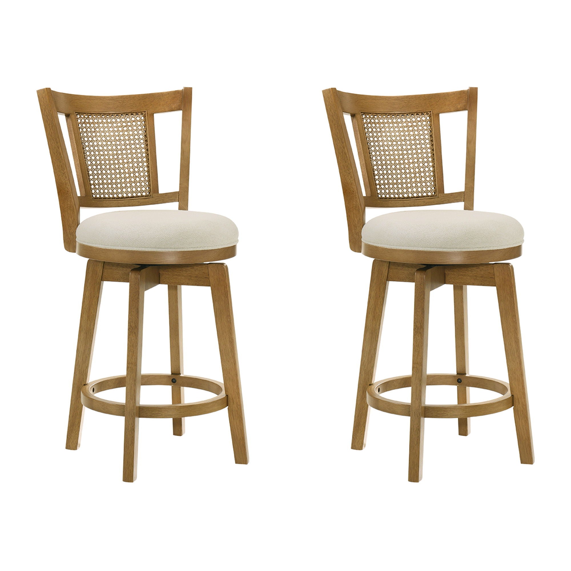Isla - 30" Amber Glow Bar Height Rubberwood Swivel Barstool