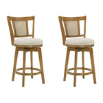 Isla - 30" Amber Glow Bar Height Rubberwood Swivel Barstool