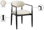 Riccio - Fabric Dining Arm Chair (Set of 2) - Black Frame