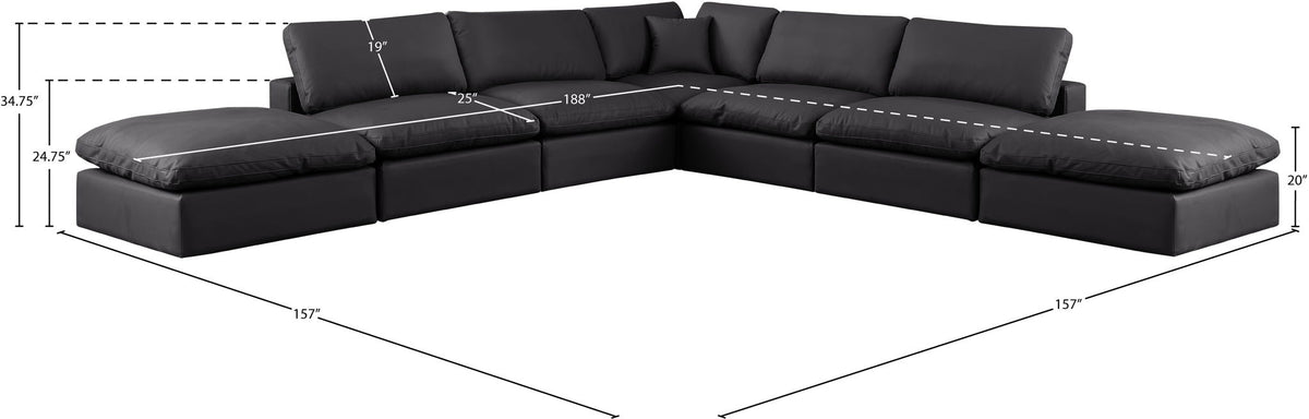 Comfy - 7 Piece Faux Leather Modular Corner Sectional