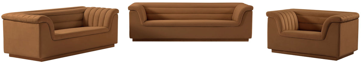 Cascade - Velvet Sofa - Saddle