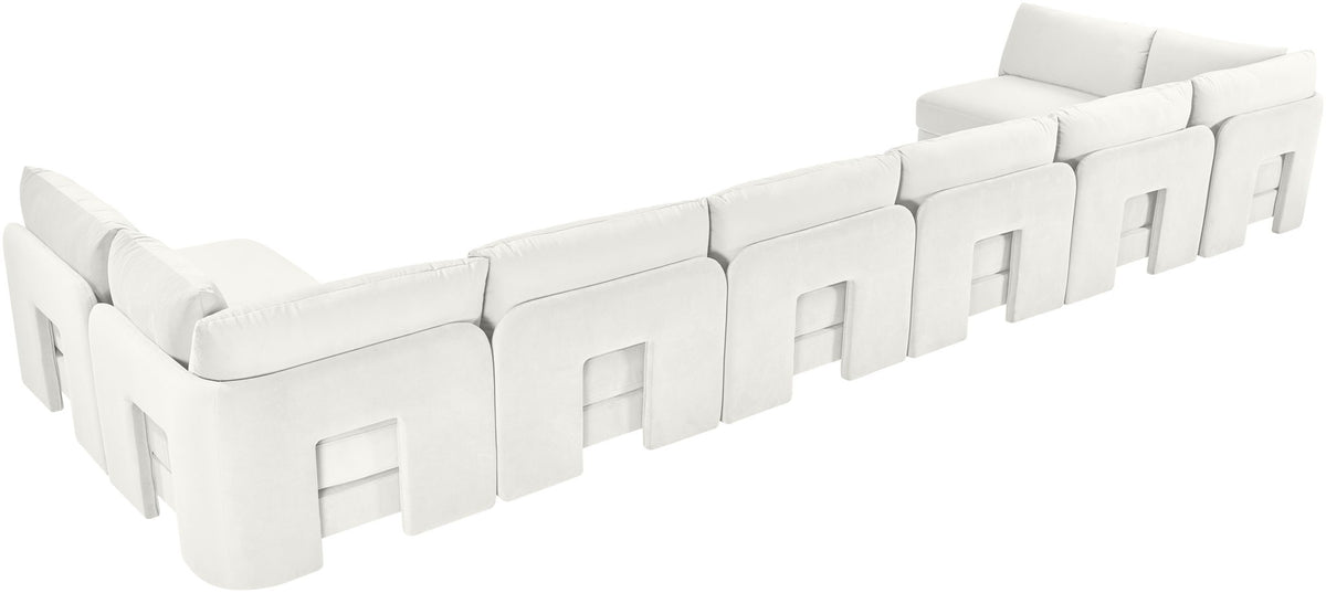 Hammond - Velvet Performance Fabric Upholstered 8 Piece U-Shaped Armless Sectional - Beige