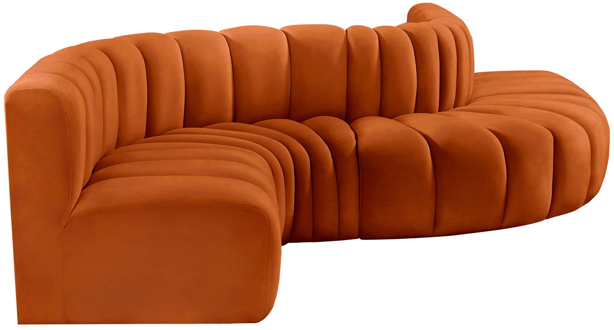 Arc - Velvet 6 Piece Curved Modular Sofa