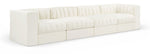 Rummi - Velvet Performance Fabric Upholstered 4 Piece Modular Sofa