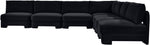 Hammond - Velvet Performance Fabric Upholstered 7 Piece Armless Sectional