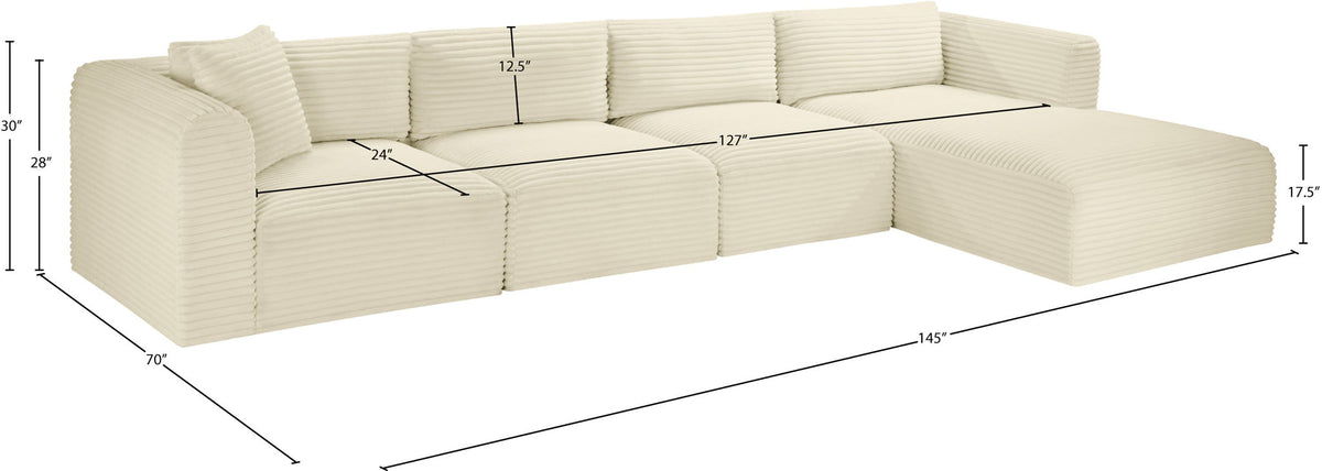 Shaggy - 4 Piece Modular Sectional