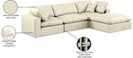 Comfy - 4 Piece Faux Leather Modular Sectional With Chaise