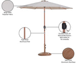 Fiji - Aluminum Patio Umbrella With Round Teak Base