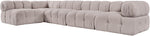 Orin - Velvet 5 Piece Modular Sectional